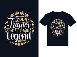 Dog Trainer Man Myth Legend illustrations for print-ready T-Shirts design vector