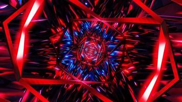 sci-fi circle red blue rotating geometric tunnel live event 3d abstract background. 4k footage video