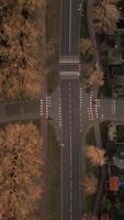 Aerial view of traffic traveling on roads video