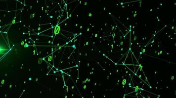 verde Filatura codice matrice particella digitale movimento leggero luminanza illustrazione notte sfondo, artistico spazio tecnologia velocità matrice Magia effetto sfondo animazione video