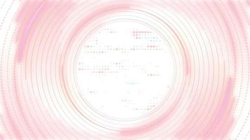 astratto tecnologia sfondo con rotante pastello colorato cerchi con tratteggiata Linee e lampeggiante dati luci. pieno HD e un' senza soluzione di continuità ciclo continuo. video