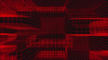 Retro red glowing wireframe grid motion background animation. This 1980s style vintage computer graphics background is full HD and a seamless loop. video