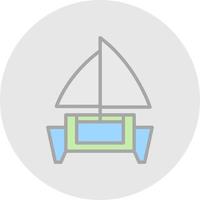 Catamaran Vector Icon Design