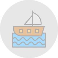 Sailing Boat Vector Icon Design