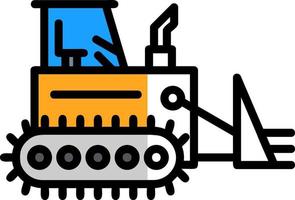 Bulldozer Vector Icon Design