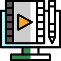 diseño de icono de vector de edición de video