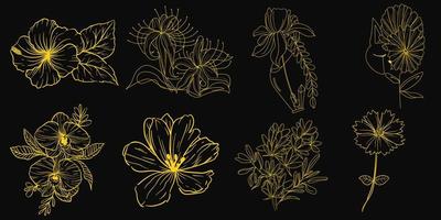 vector flower doodles