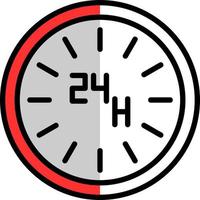 Diseño de icono de vector de 24 horas