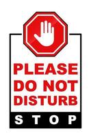 hacer no molestar señalización prohibido peligro advertencia imprimible firmar y símbolos puerta percha diseño vector