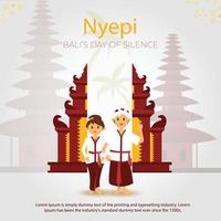 Nyepi day banner vector illustration design
