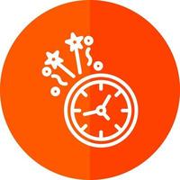 New Year Clock Vector Icon Design