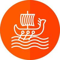 Viking Ship Vector Icon Design