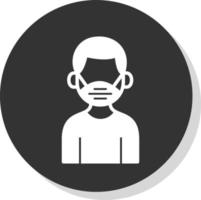 Man Wearing Mask Vector Icon Design