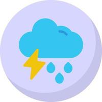 Cloud Showers Heavy Vector Icon Design