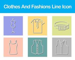 Clothes And Fashions Vector Icon Set