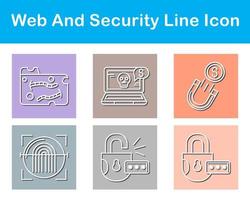 web y seguridad vector icono conjunto