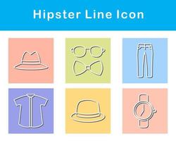 hipster vector icono conjunto