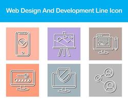 web diseño y desarrollo vector icono conjunto