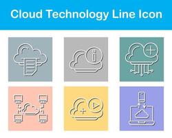 nube tecnología vector icono conjunto