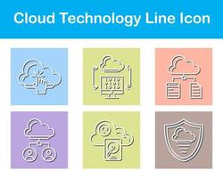 nube tecnología vector icono conjunto