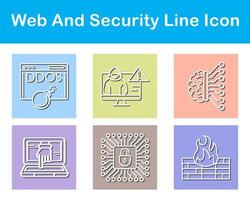 web y seguridad vector icono conjunto