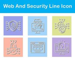 web y seguridad vector icono conjunto