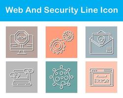 web y seguridad vector icono conjunto