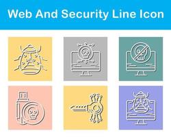 web y seguridad vector icono conjunto