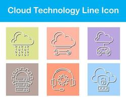 nube tecnología vector icono conjunto