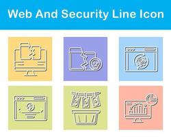 web y seguridad vector icono conjunto