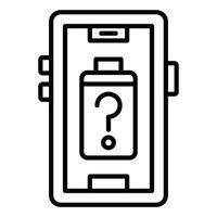 Battery Unknown Icon Style vector
