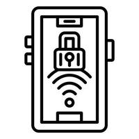 Signal Wifi 4 Bar Lock Icon Style vector