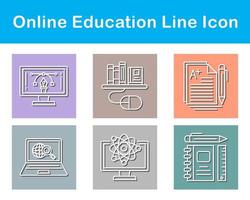 conjunto de iconos de vector de educación en línea