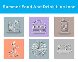 Summer Food And Drink Vector Icon Set