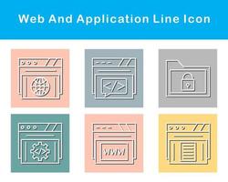 web y solicitud vector icono conjunto