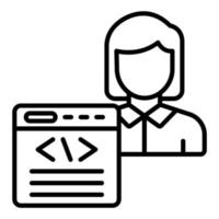 Citizen Developer Female Icon Style vector