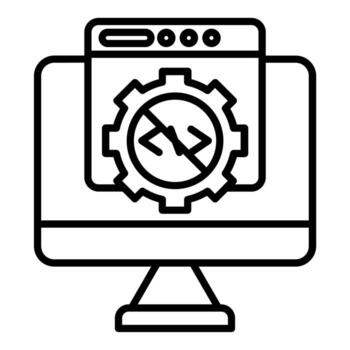 No código desarrollo plataforma icono estilo vector