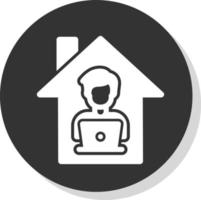 Man Working at Home Vector Icon Design