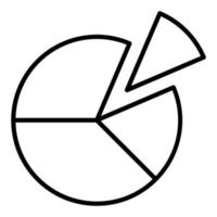 estilo de icono de gráfico circular vector