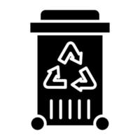 Eco Trash Bin Icon Style vector