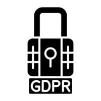 gdpr icono estilo vector