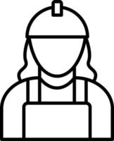 trabajador hembra icono estilo vector