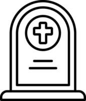 estilo de icono de cementerio vector