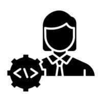 Developer Female Icon Style vector