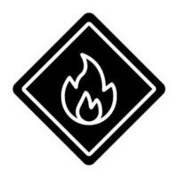 fuego peligro icono estilo vector