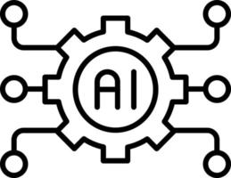 estilo de icono de inteligencia artificial vector