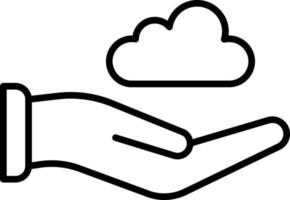 Cloud in Hands Icon Style vector