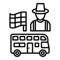 guiado Excursiones icono estilo vector