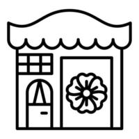 flor tienda icono estilo vector