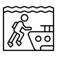 Wreck Diving Icon Style vector